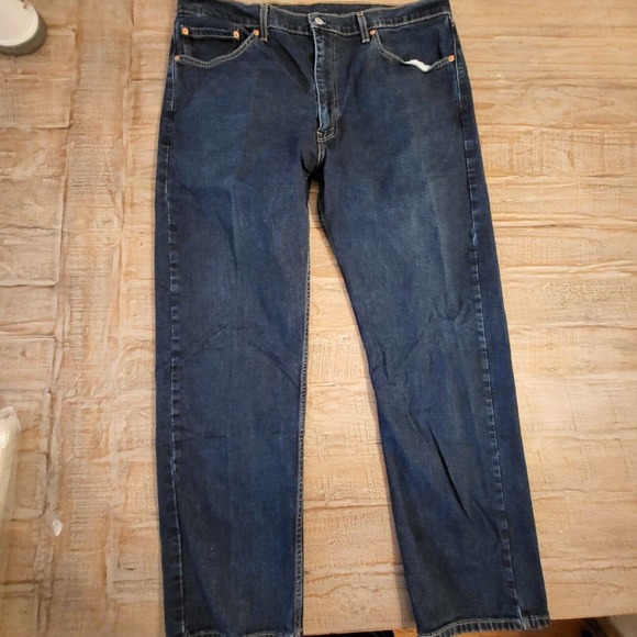 Levis 505 Jeans Mens 40x30 Blue Denim Pants Regular Straight Medium Wash - Picture 1 of 9